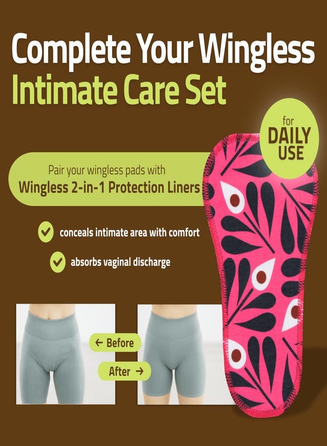 Natissy Wingless Reusable Panty Liners with Adhesive Sticker (Medium, 7-Pack) – High-Temp Washable Organic Cotton Liner for Women & Teens – for Daily Vaginal Discharge, 100% Breathable & Stay-Put - Image 2